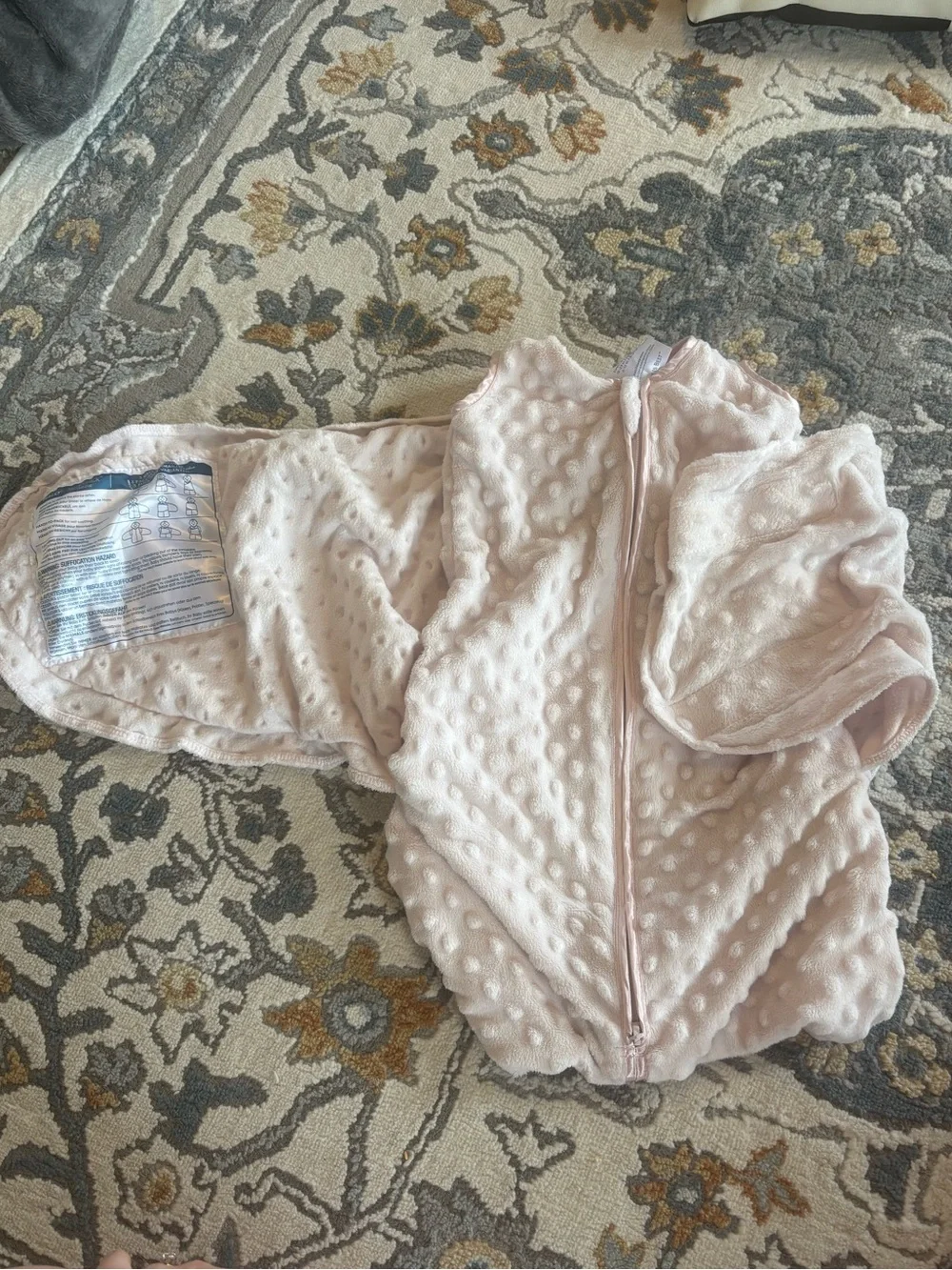 Halo SleepSack Swaddle in Pale Pink Plush